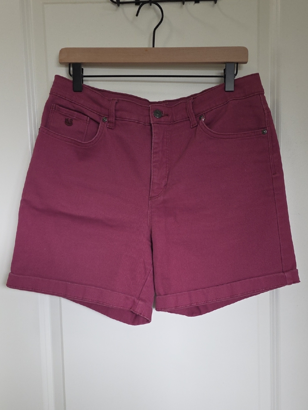 Gloria Vanderbilt Raspberry-Pink High-Rise Jean Shorts